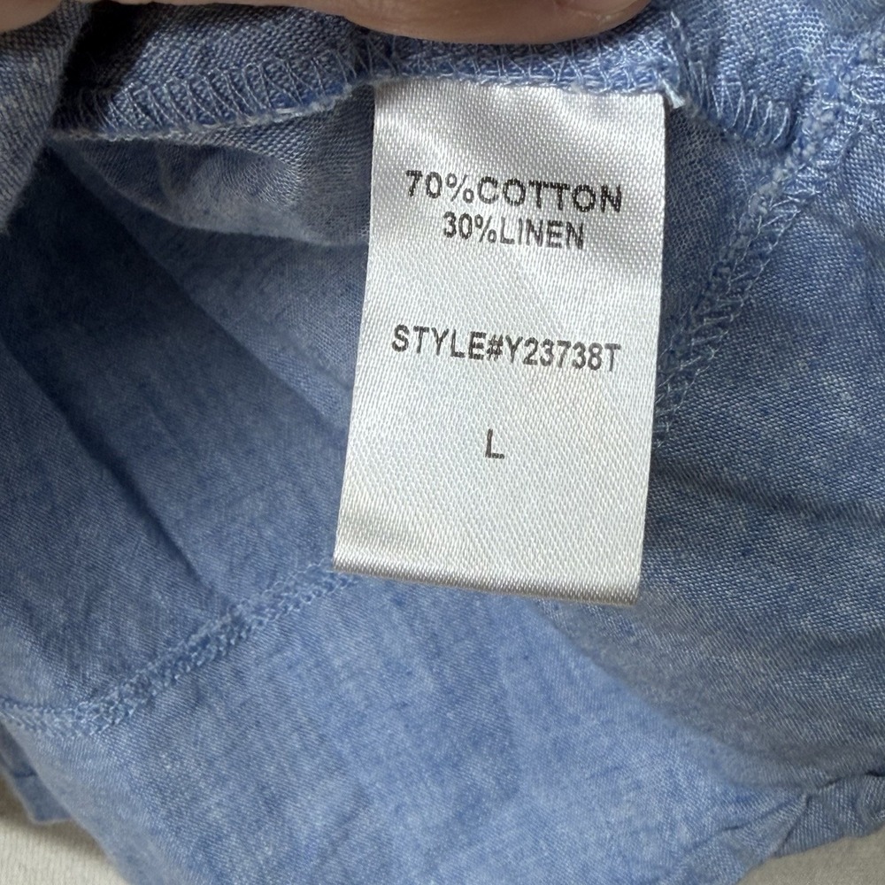 Tuckernuck Chambray Crawford Dress Large Linen Cotton Flowy Summer - Picture 7 of 12